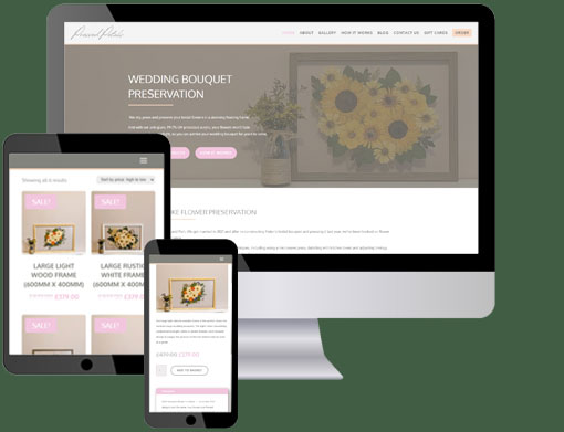 Pressed Petals website, designed and built by Willow Leaf Web Solutions